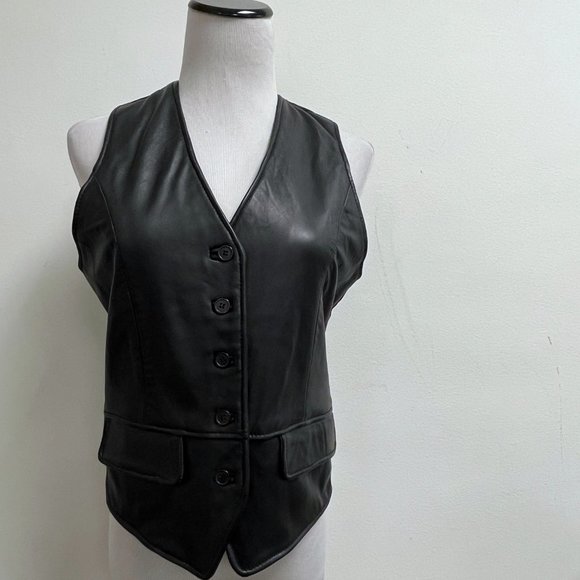 90s Leather Waistcoat Vest (S)